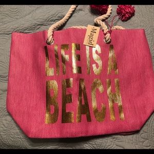 Magid Life is a Pink Beach Bag Packable Large Tote